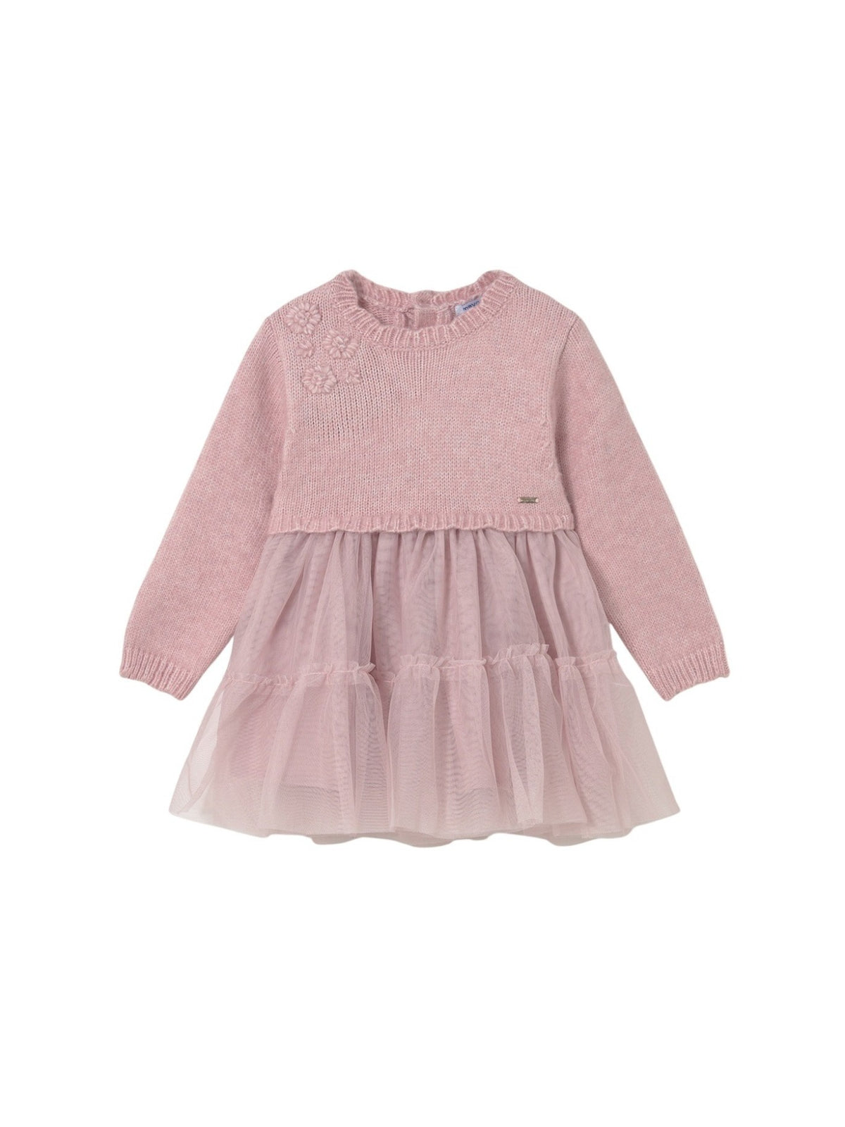 Vestido combinado tricot Quartzo (Rosa)  para Bebé Menina - Mayoral