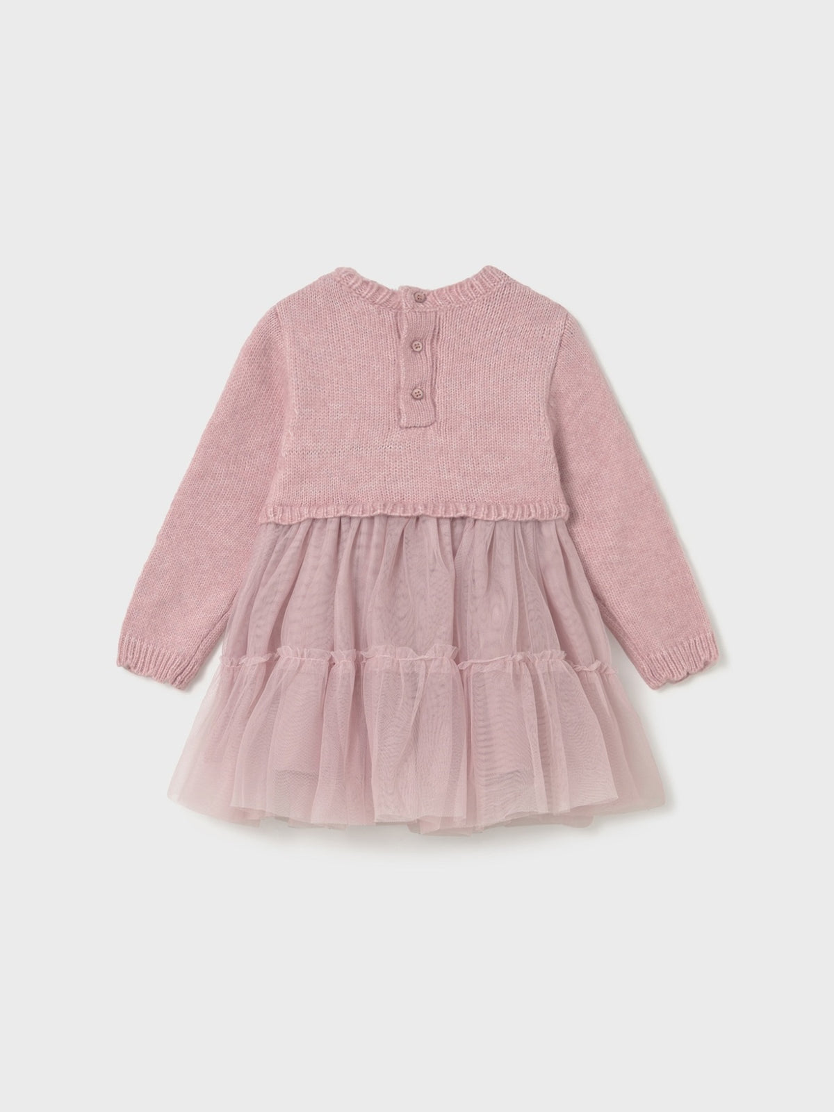 Vestido combinado tricot Quartzo (Rosa)  para Bebé Menina - Mayoral