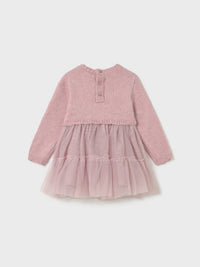 Vestido combinado tricot Quartzo (Rosa)  para Bebé Menina - Mayoral