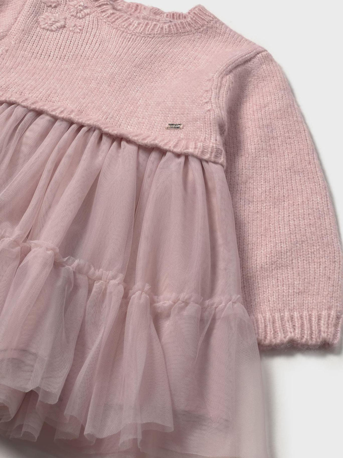 Vestido combinado tricot Quartzo (Rosa)  para Bebé Menina - Mayoral