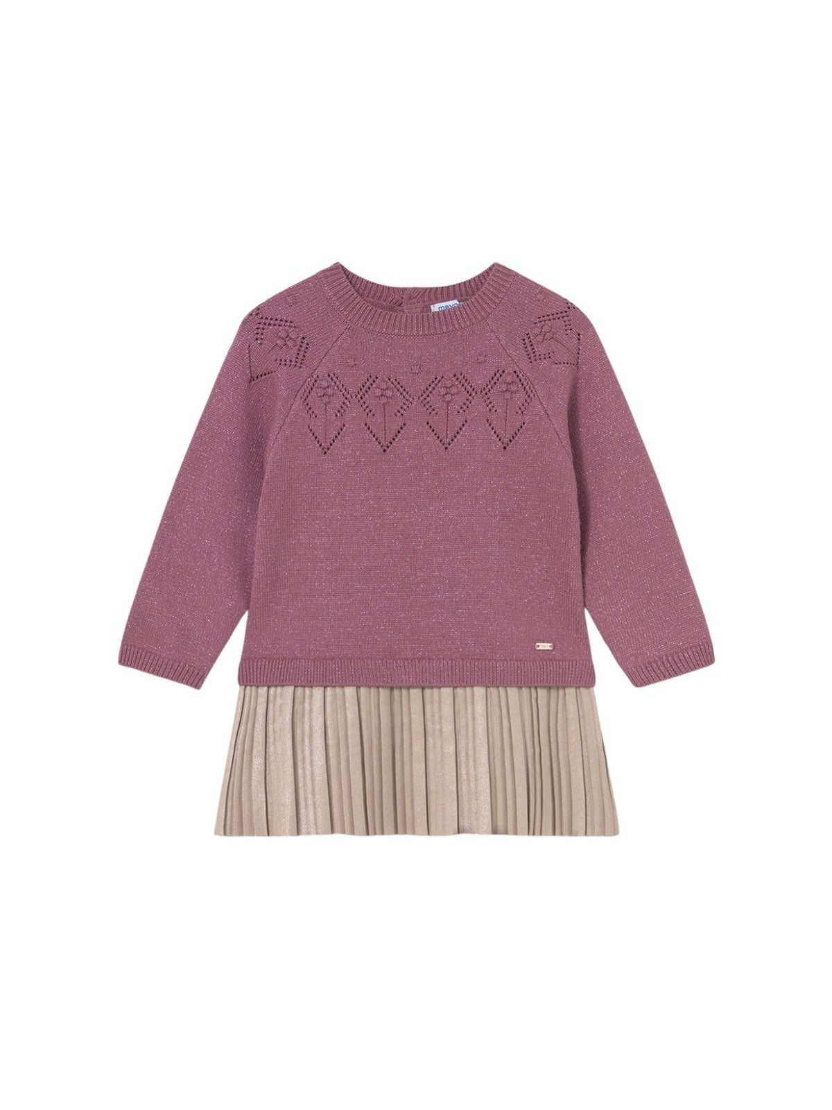Vestido combinado tricot Rosado vig (Rosa Velho)  para Bebé Menina - Mayoral