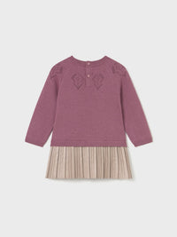 Vestido combinado tricot Rosado vig (Rosa Velho)  para Bebé Menina - Mayoral