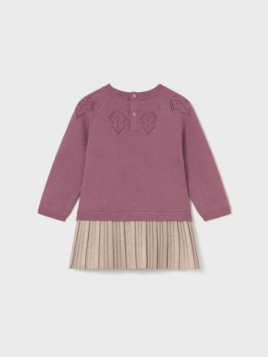 Vestido combinado tricot Rosado vig (Rosa Velho)  para Bebé Menina - Mayoral