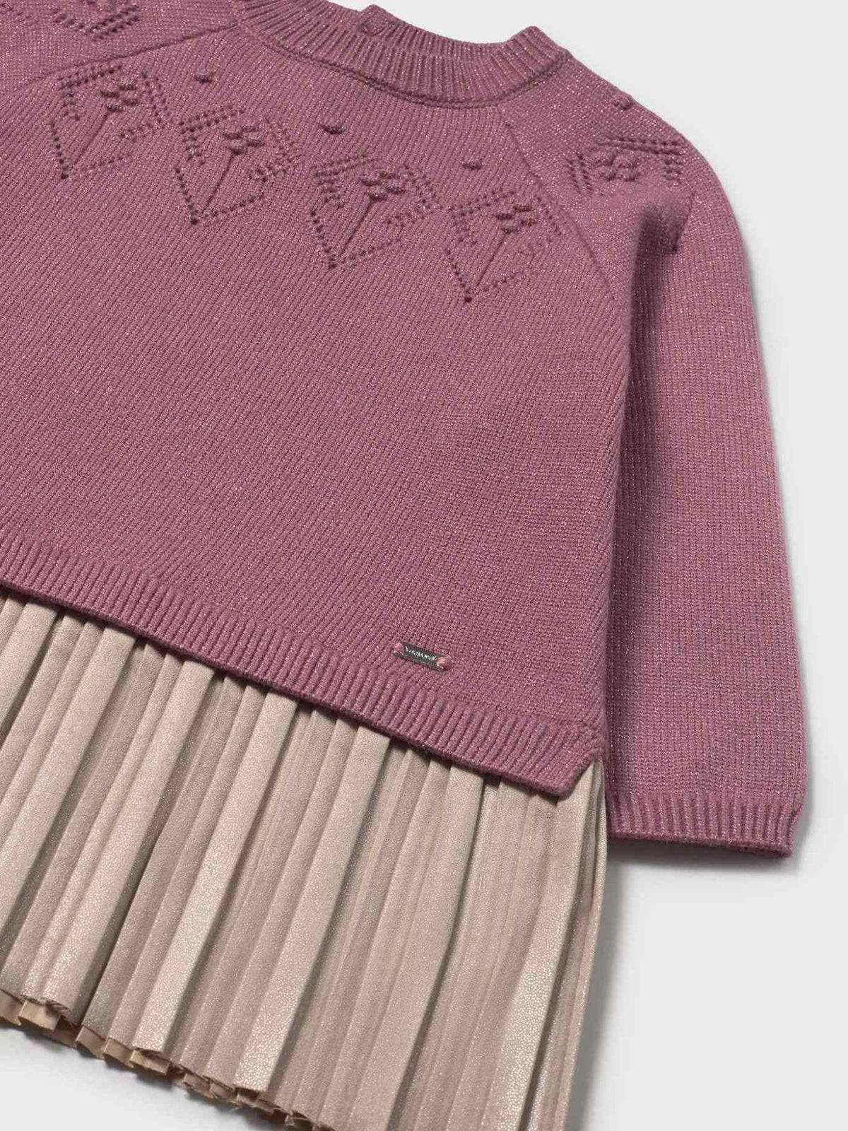 Vestido combinado tricot Rosado vig (Rosa Velho)  para Bebé Menina - Mayoral