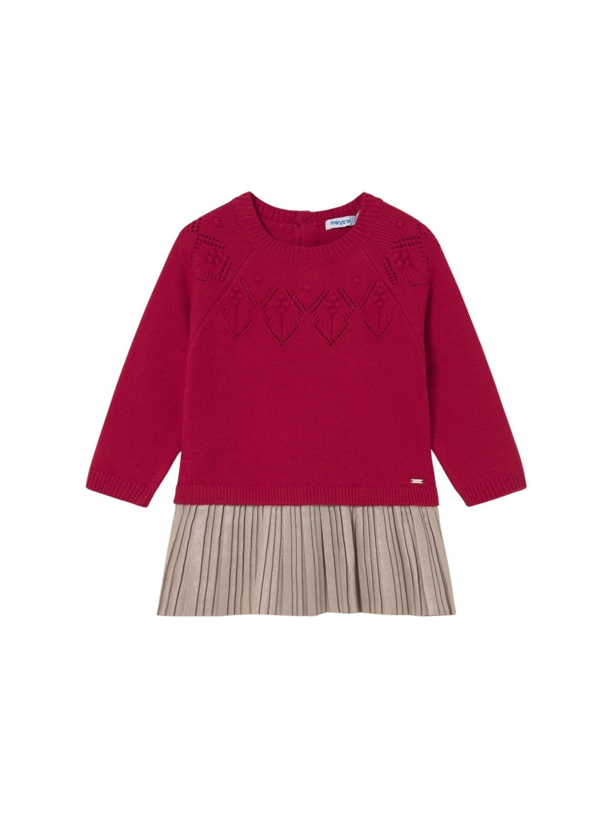 Vestido combinado tricot Vermelho (Vermelho)  para Bebé Menina - Mayoral