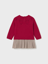 Vestido combinado tricot Vermelho (Vermelho)  para Bebé Menina - Mayoral