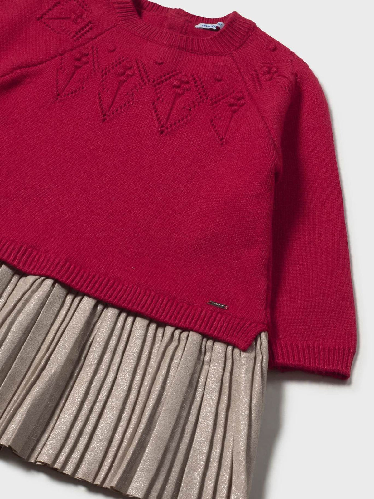 Vestido combinado tricot Vermelho (Vermelho)  para Bebé Menina - Mayoral