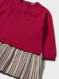 Vestido combinado tricot Vermelho (Vermelho)  para Bebé Menina - Mayoral