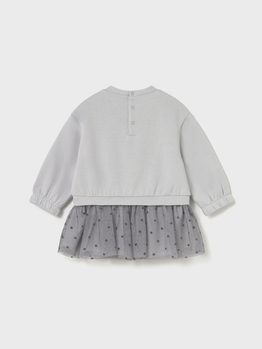 Vestido combinado tule Pérola (Creme / Pérola)  para Bebé Menina - Mayoral