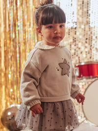Vestido combinado tule Pérola (Creme / Pérola)  para Bebé Menina - Mayoral