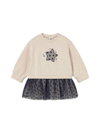 Vestido combinado tule Areia (Bege)  para Bebé Menina - Mayoral
