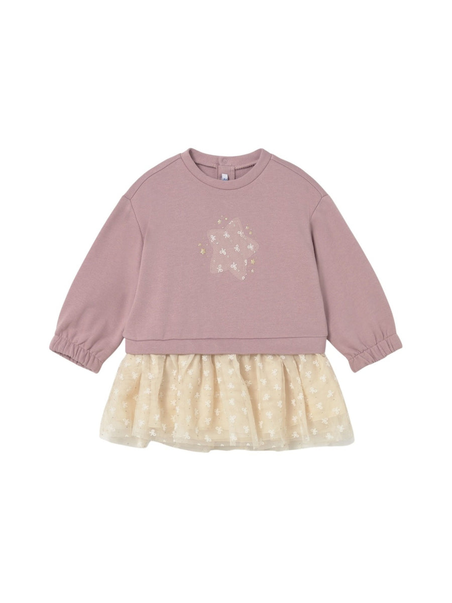 Vestido combinado tule Quartzo (Rosa)  para Bebé Menina - Mayoral