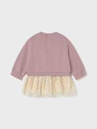 Vestido combinado tule Quartzo (Rosa)  para Bebé Menina - Mayoral