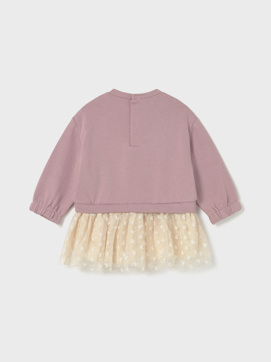 Vestido combinado tule Quartzo (Rosa)  para Bebé Menina - Mayoral