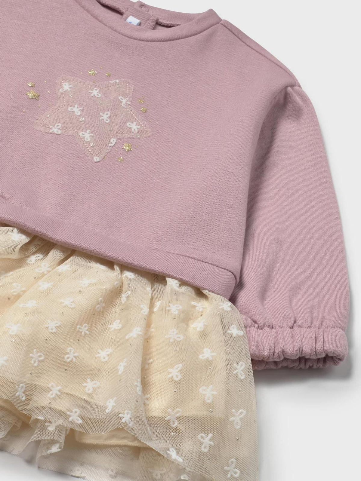 Vestido combinado tule Quartzo (Rosa)  para Bebé Menina - Mayoral