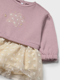 Vestido combinado tule Quartzo (Rosa)  para Bebé Menina - Mayoral