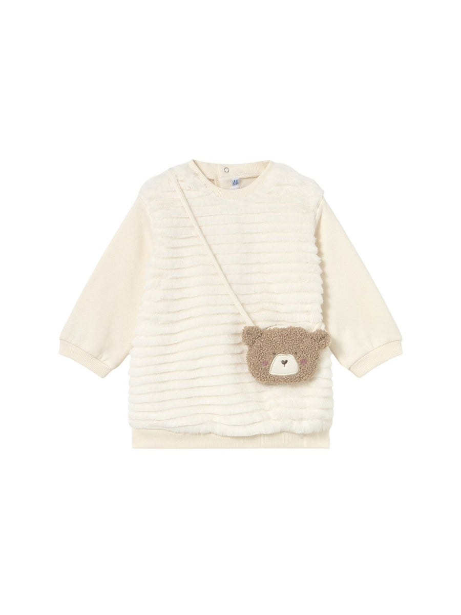 Vestido com bolso Macchiato (Creme / Pérola)  para Bebé Menina - Mayoral