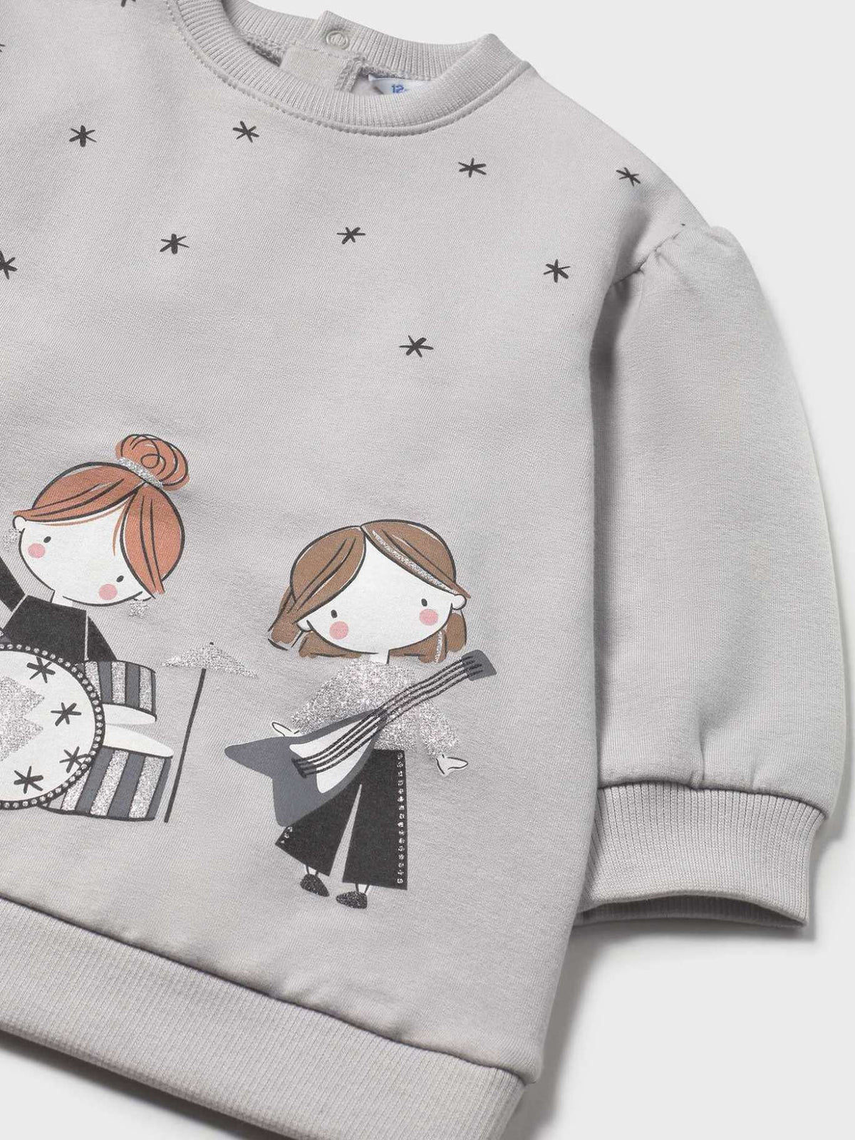 Vestido felpa gráfica Pérola (Creme / Pérola)  para Bebé Menina - Mayoral