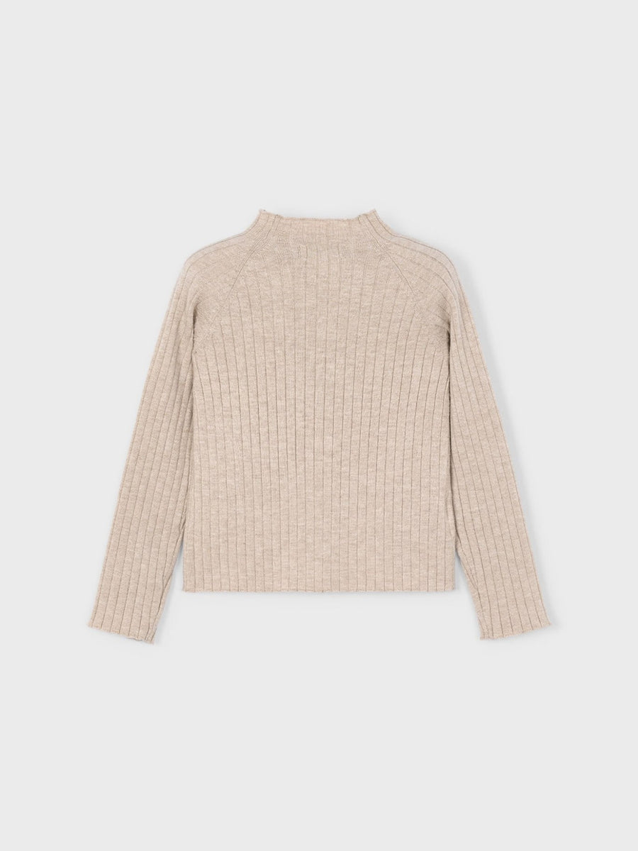 Camisola meia gola tricô Toffe vig (Castanho)  para Menina - Mayoral