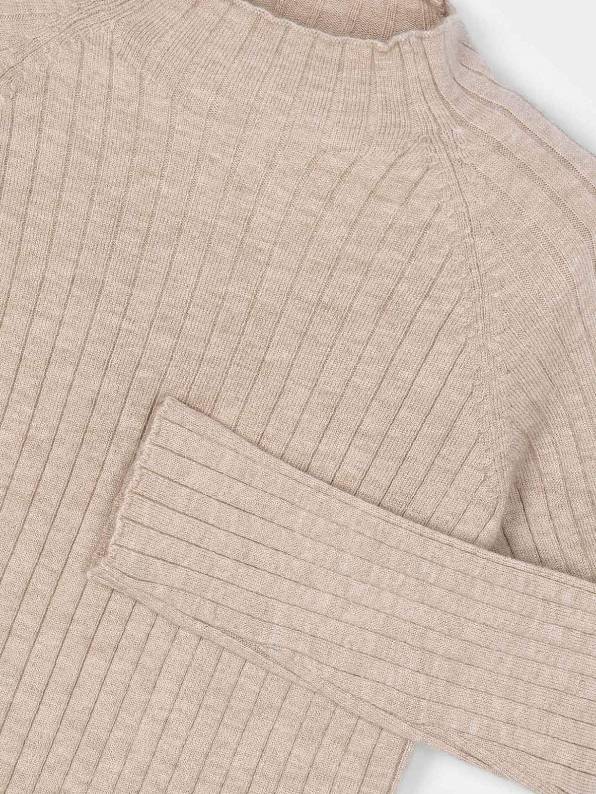 Camisola meia gola tricô Toffe vig (Castanho)  para Menina - Mayoral