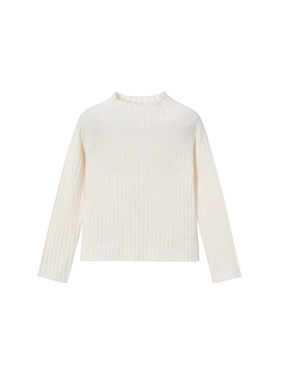 Camisola meia gola tricô Macchiato (Creme / Pérola)  para Menina - Mayoral