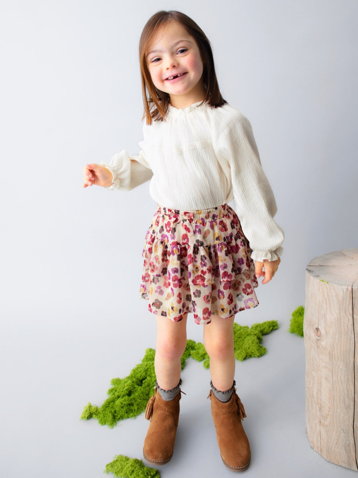 Camisola bambula Macchiato (Creme / Pérola)  para Menina - Mayoral