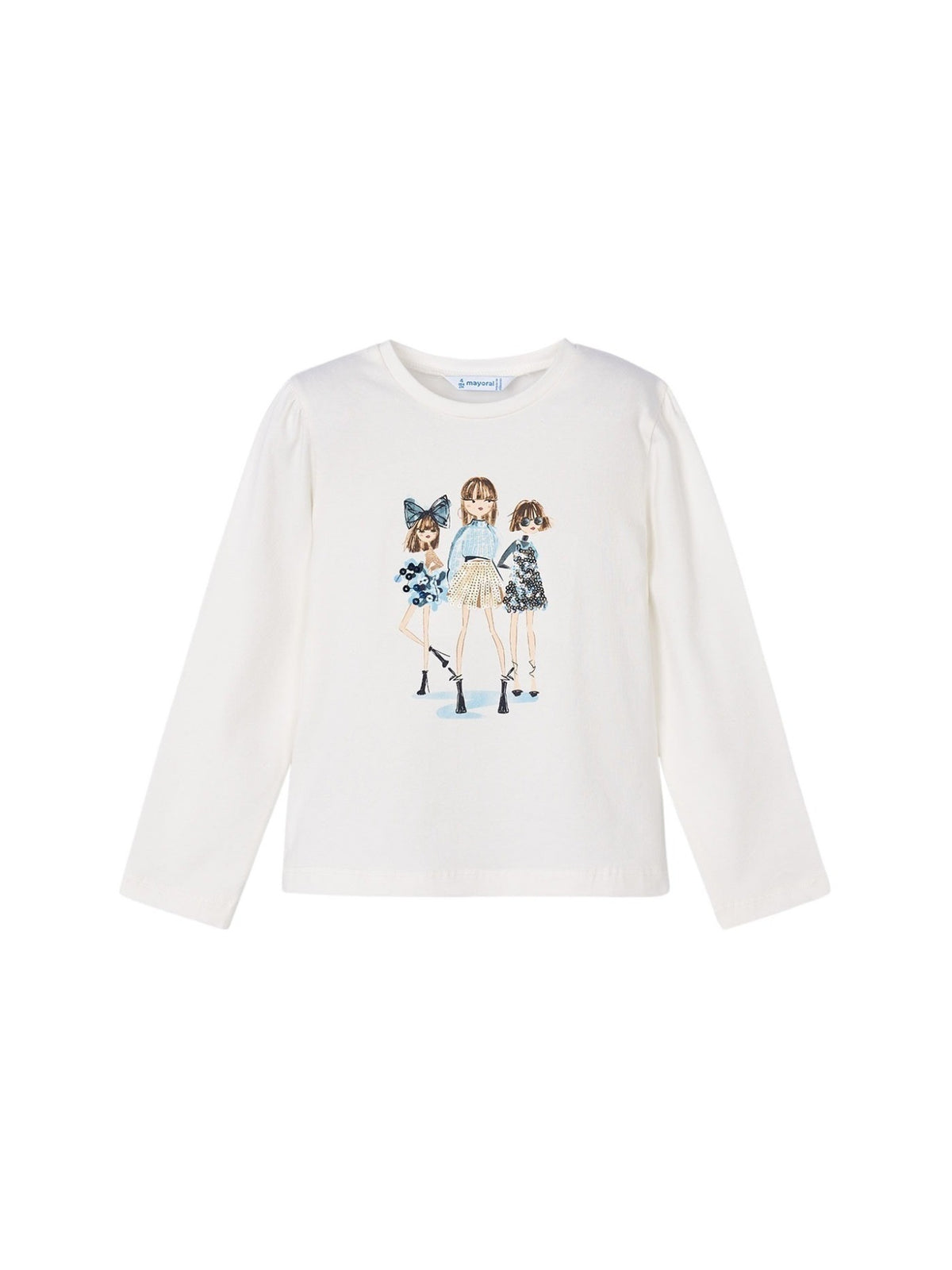Camiseta m/comp. clássica Nata-marin (Marinho)  para Menina - Mayoral