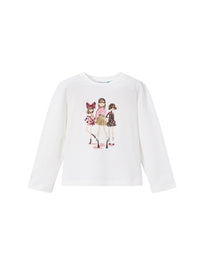 Camiseta m/comp. clássica Nata-cerej (Vermelho Escuro)  para Menina - Mayoral