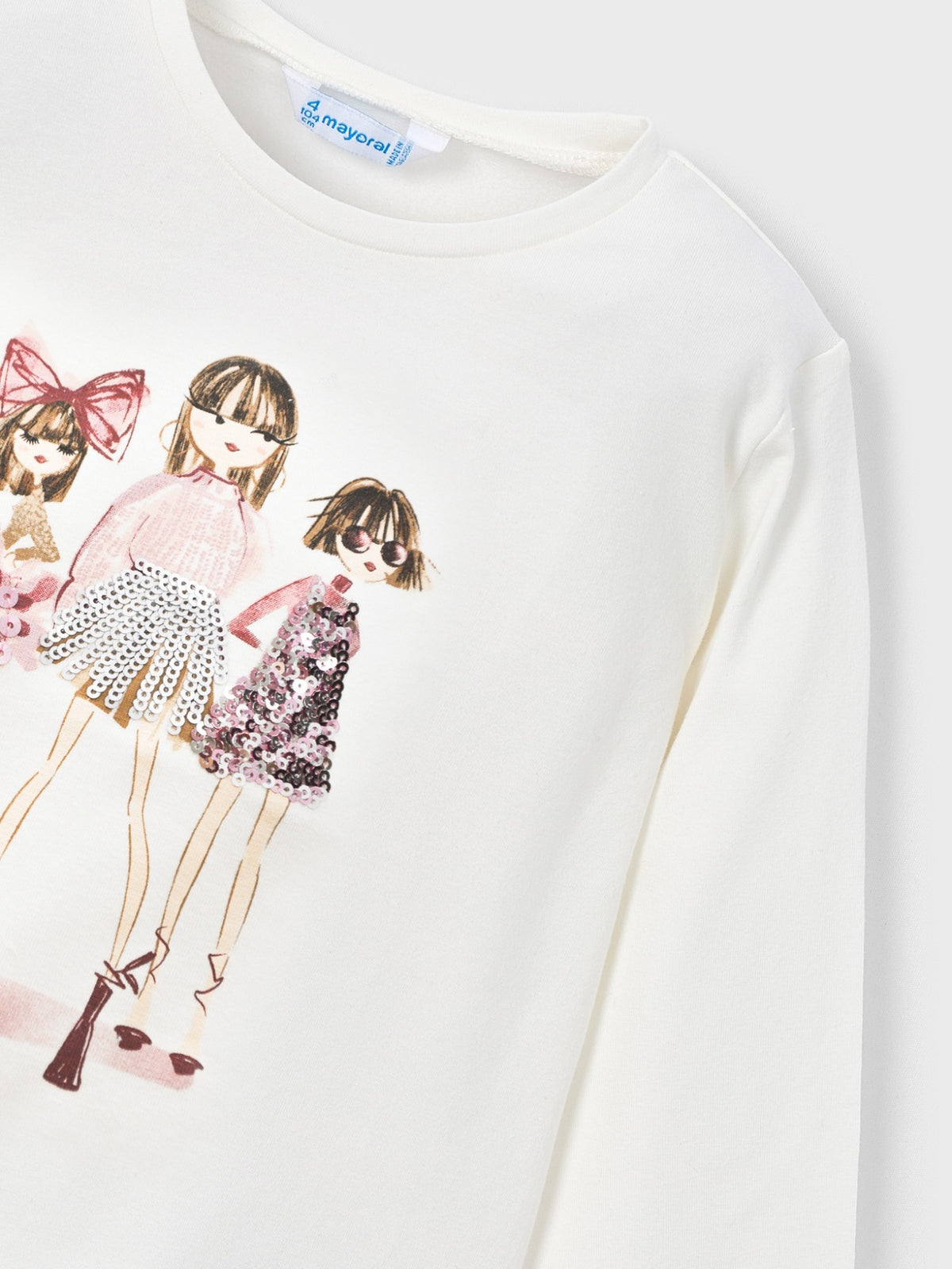 Camiseta m/comp. clássica Macchiato (Creme / Pérola)  para Menina - Mayoral