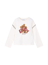 Camiseta m/comp. urso Nata (Creme / Pérola)  para Menina - Mayoral