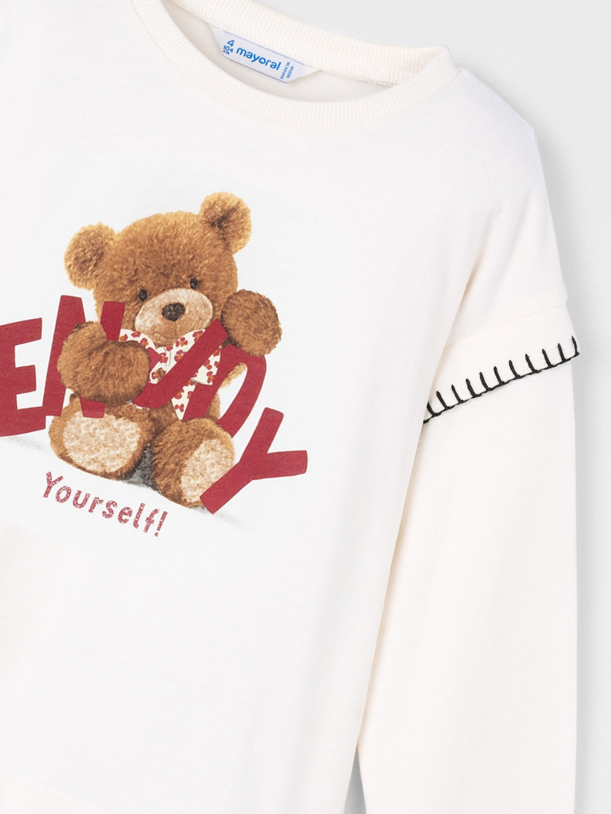 Camiseta m/comp. urso Nata (Creme / Pérola)  para Menina - Mayoral
