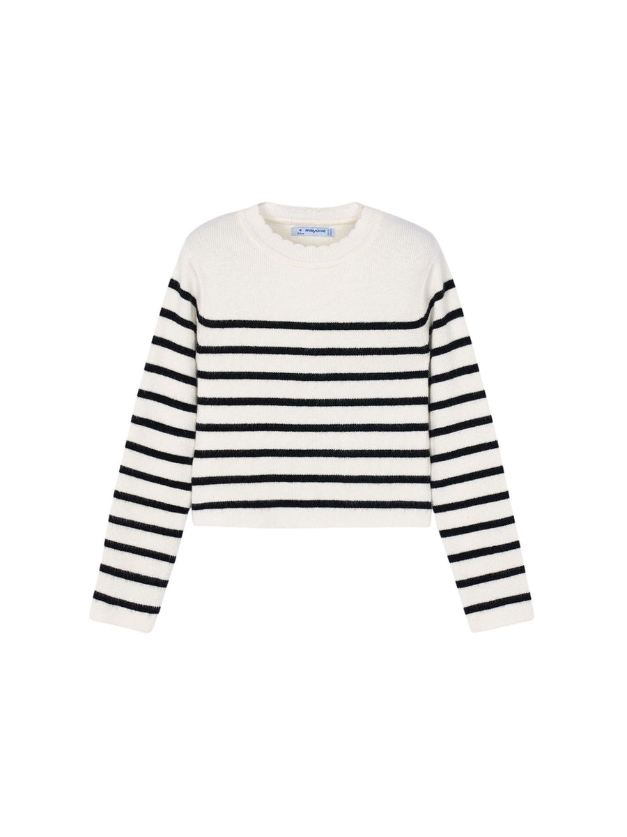 Top tricô riscas Macchiato (Creme / Pérola)  para Menina - Mayoral