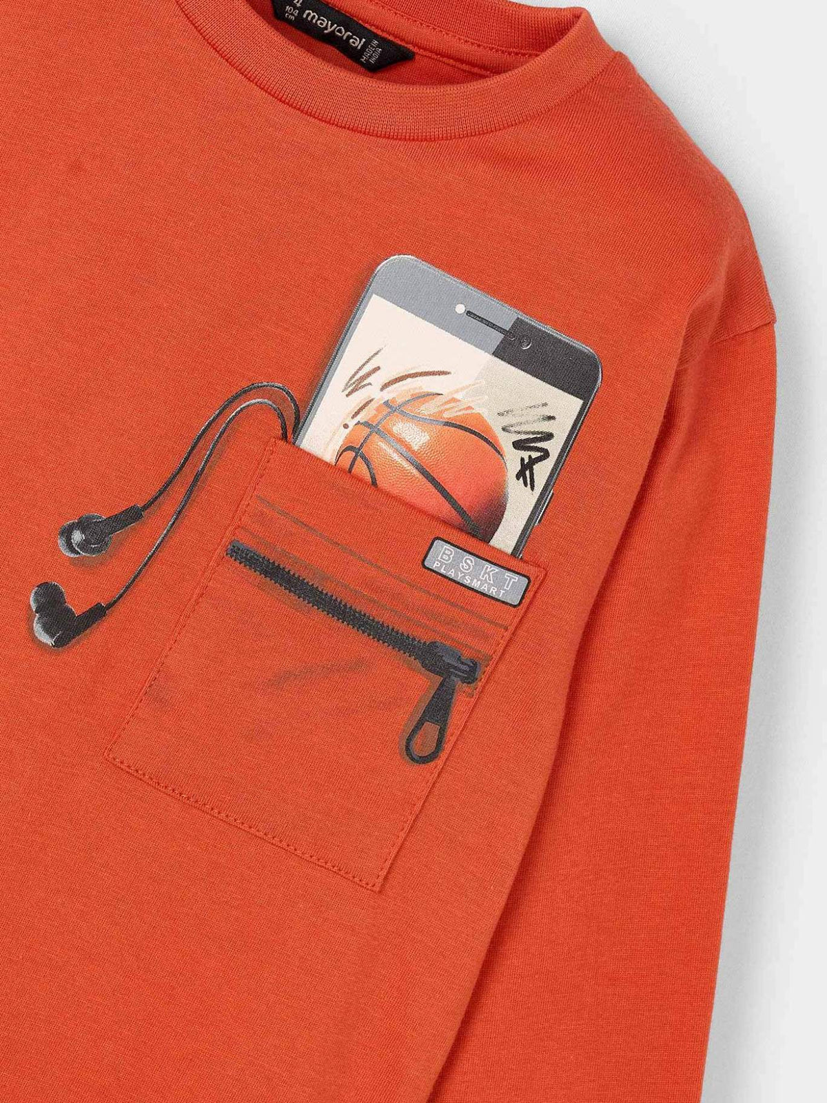 Camiseta m/comp. Laranja (Laranja Outono)  para Menino - Mayoral