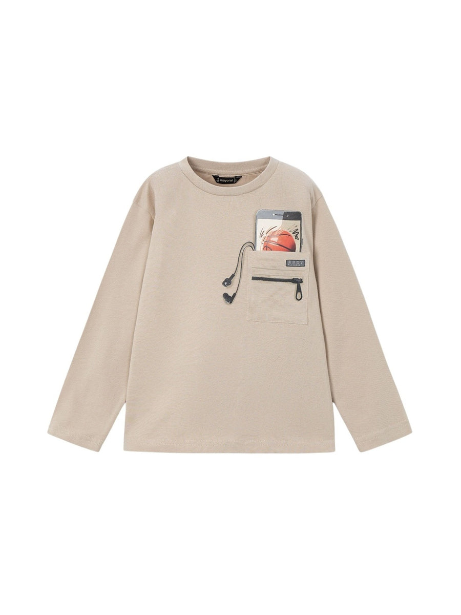Camiseta m/comp. Vison (Bege)  para Menino - Mayoral