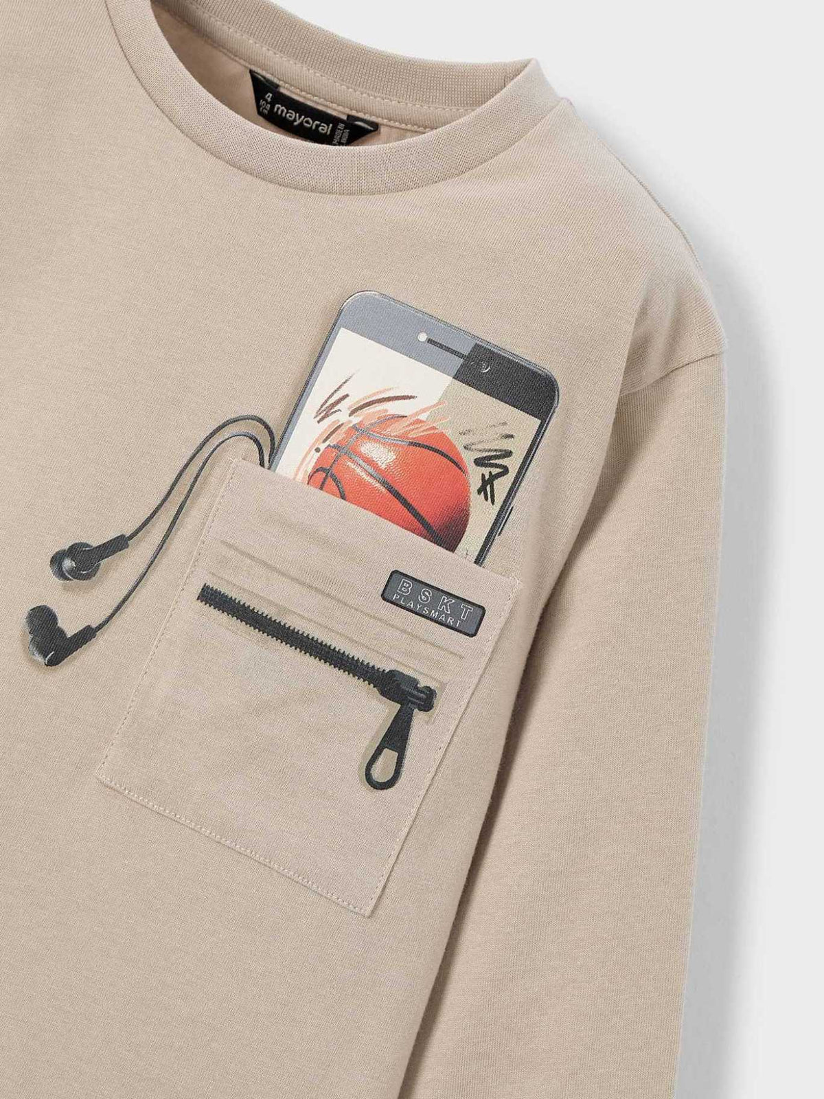 Camiseta m/comp. Vison (Bege)  para Menino - Mayoral