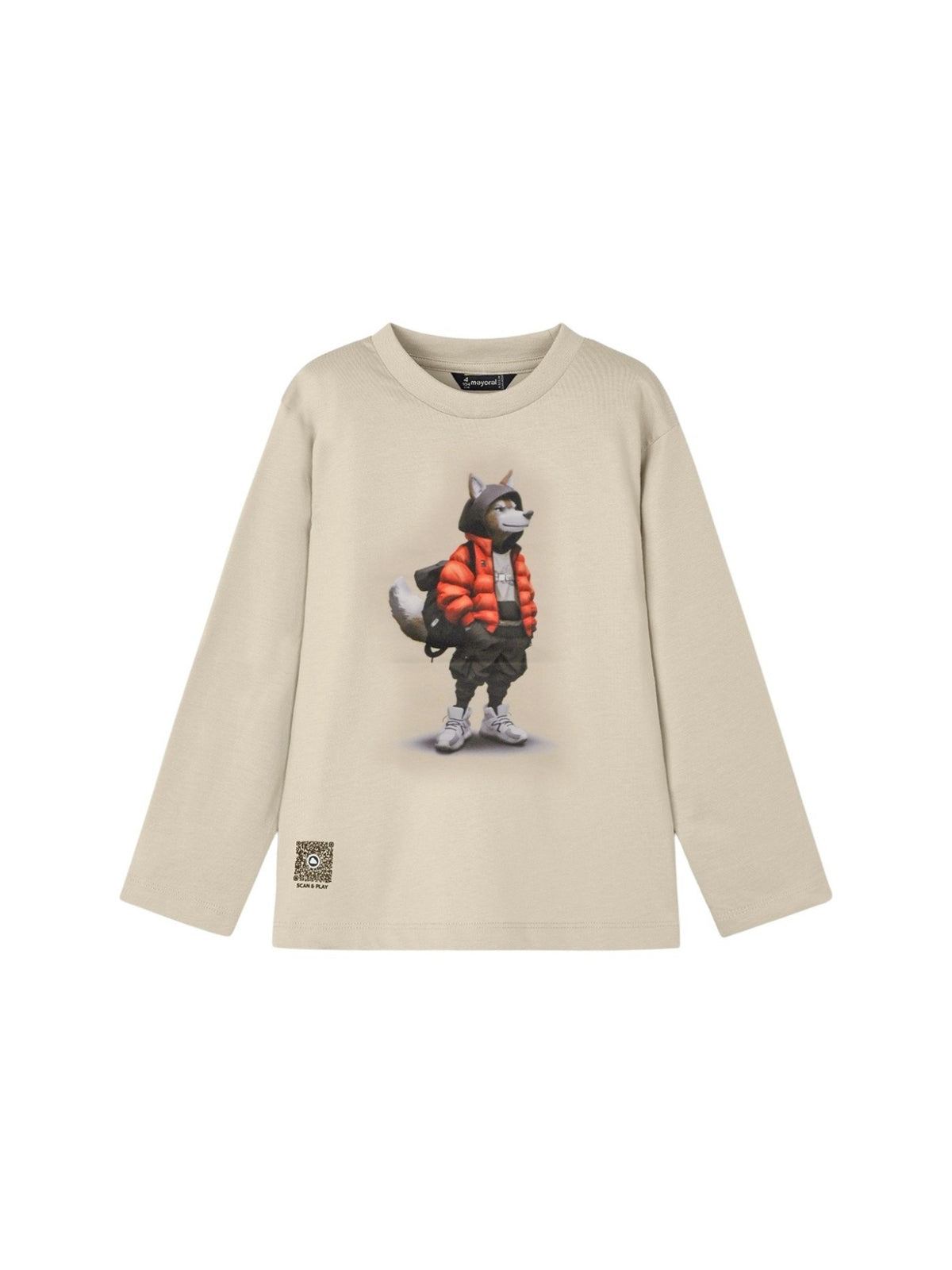 Camisola "wolf" Cereal (Bege)  para Menino - Mayoral