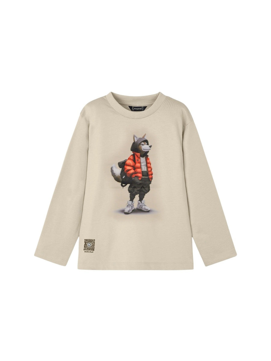 Camisola "wolf" Cereal (Bege)  para Menino - Mayoral