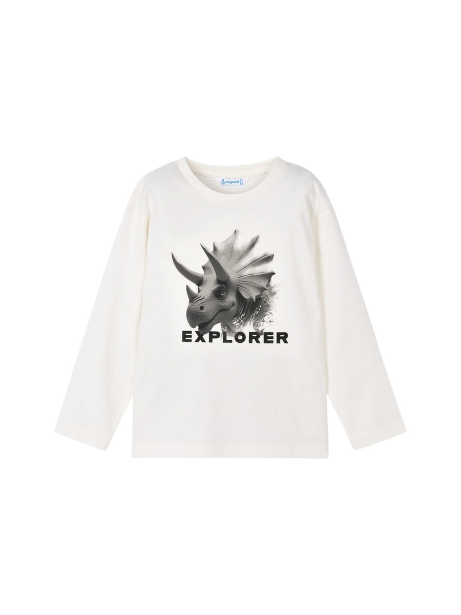 Camiseta m/l "explorer" Nata (Creme / Pérola)  para Menino - Mayoral