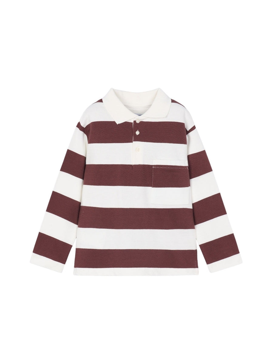 Polo m/comp. riscas Ameixa (Vermelho Escuro)  para Menino - Mayoral