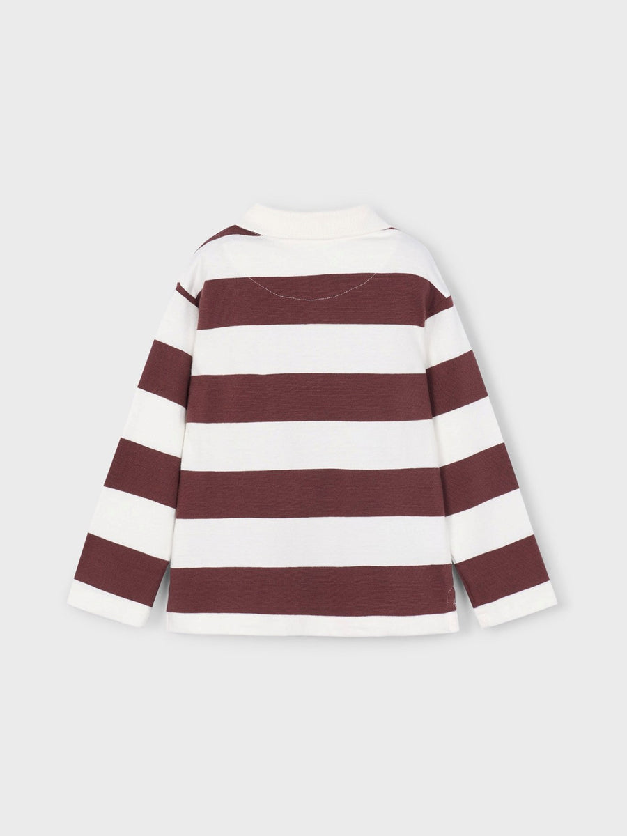 Polo m/comp. riscas Ameixa (Vermelho Escuro)  para Menino - Mayoral