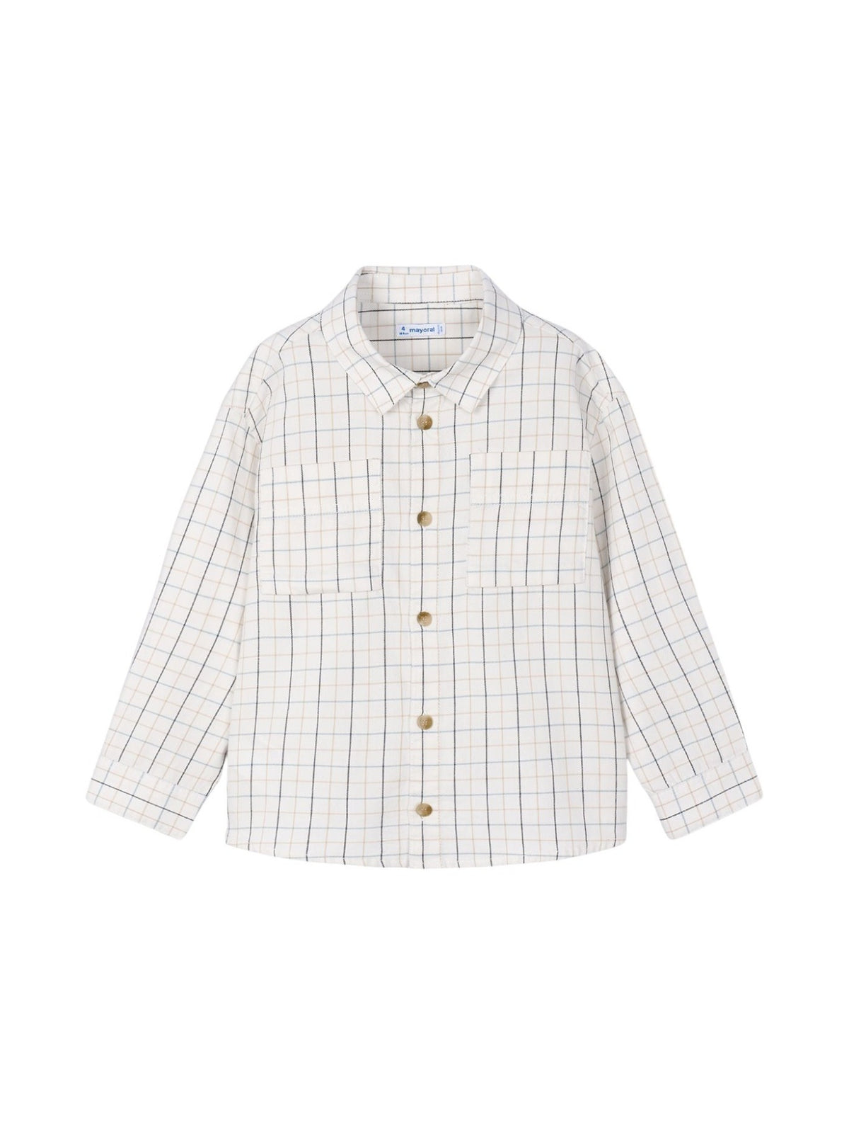 Camisa m/comp.xadrez Nata (Creme / Pérola)  para Menino - Mayoral