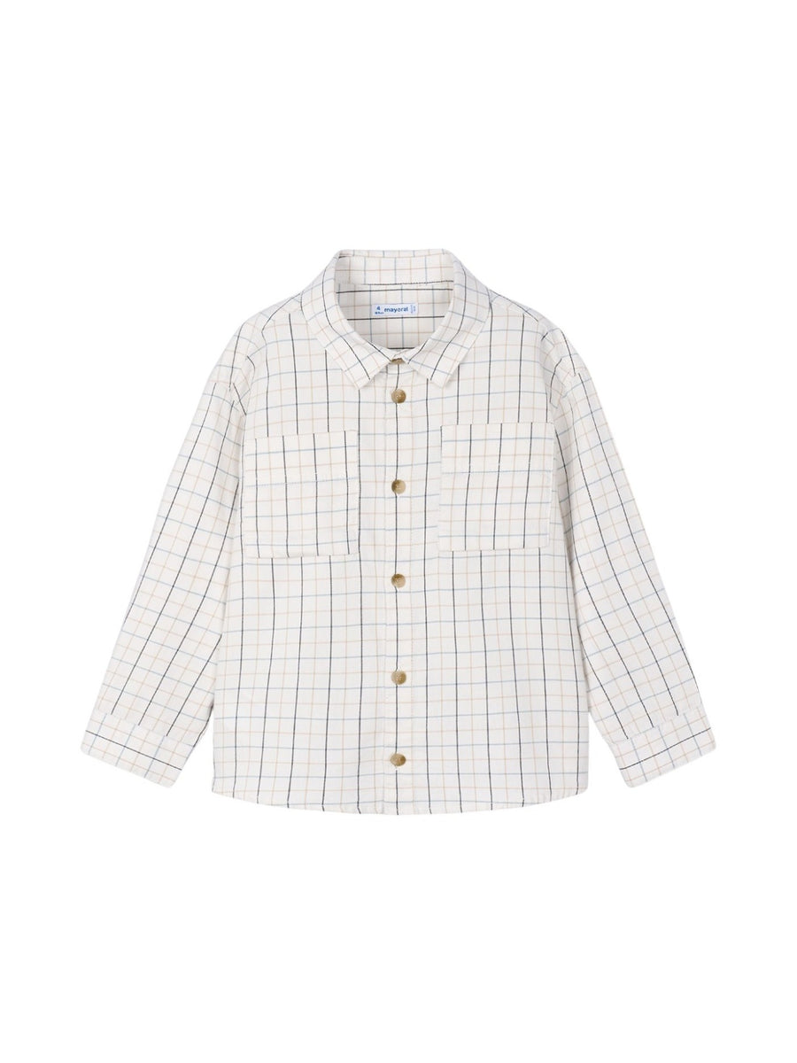 Camisa m/comp.xadrez Nata (Creme / Pérola)  para Menino - Mayoral