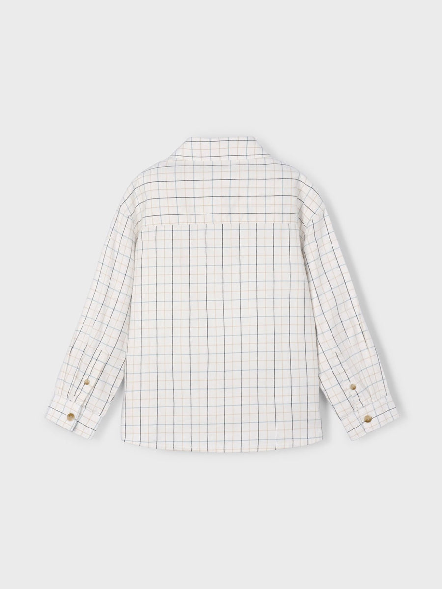 Camisa m/comp.xadrez Nata (Creme / Pérola)  para Menino - Mayoral