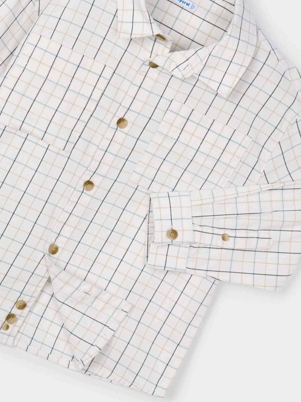 Camisa m/comp.xadrez Nata (Creme / Pérola)  para Menino - Mayoral