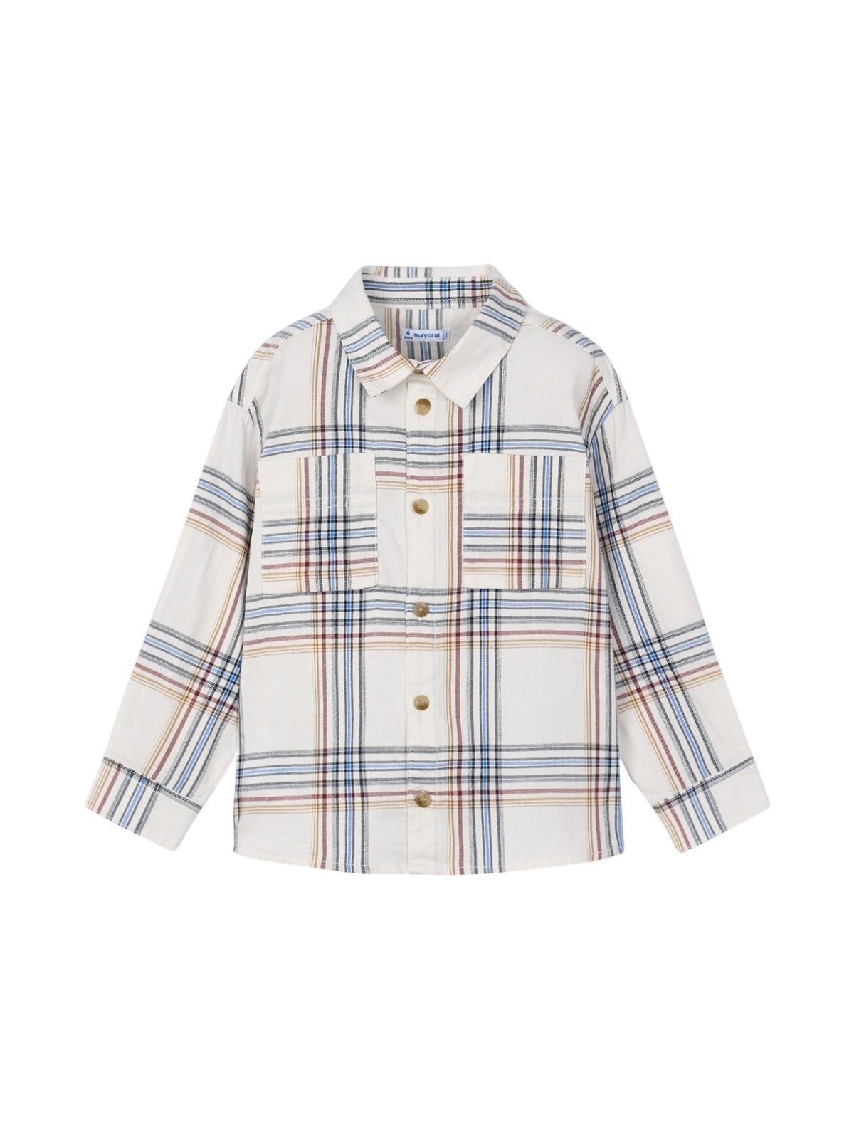 Camisa m/comp.xadrez Cereal (Bege)  para Menino - Mayoral