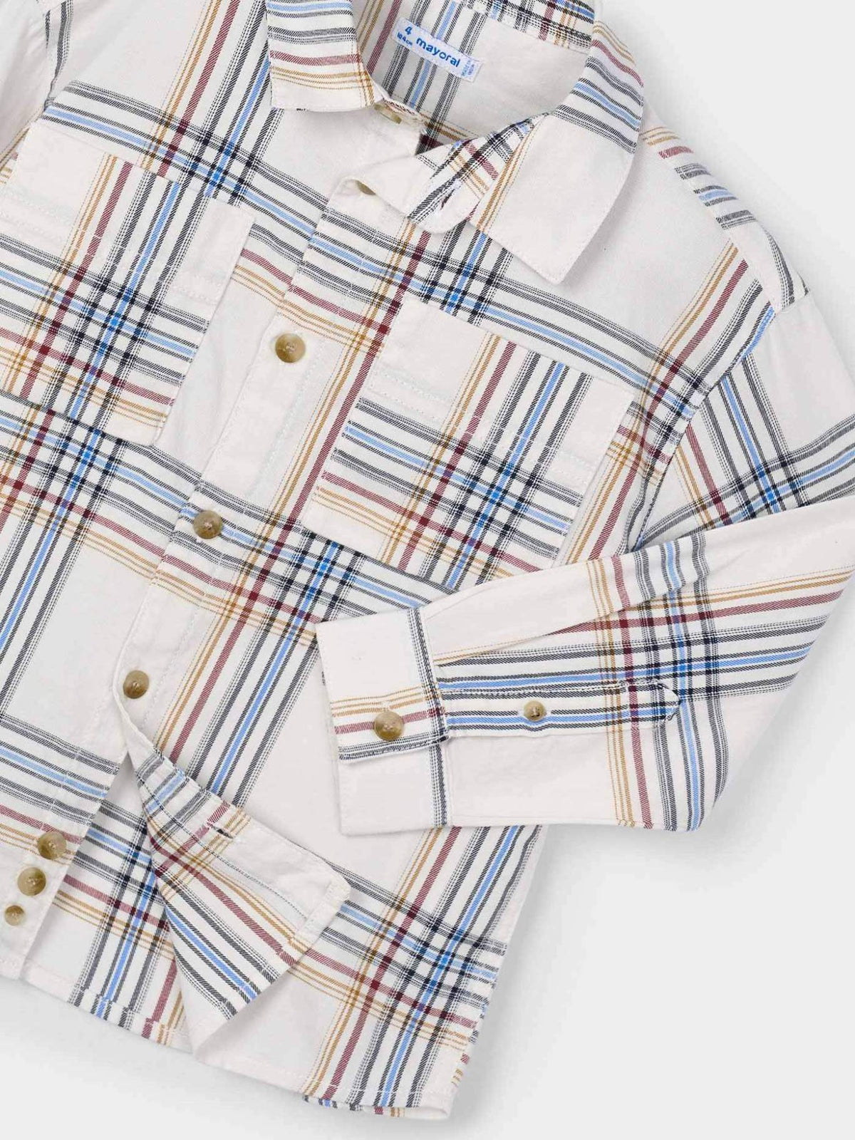 Camisa m/comp.xadrez Cereal (Bege)  para Menino - Mayoral