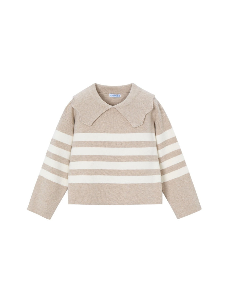 Jersey riscas gola Toffe vig (Castanho)  para Menina - Mayoral