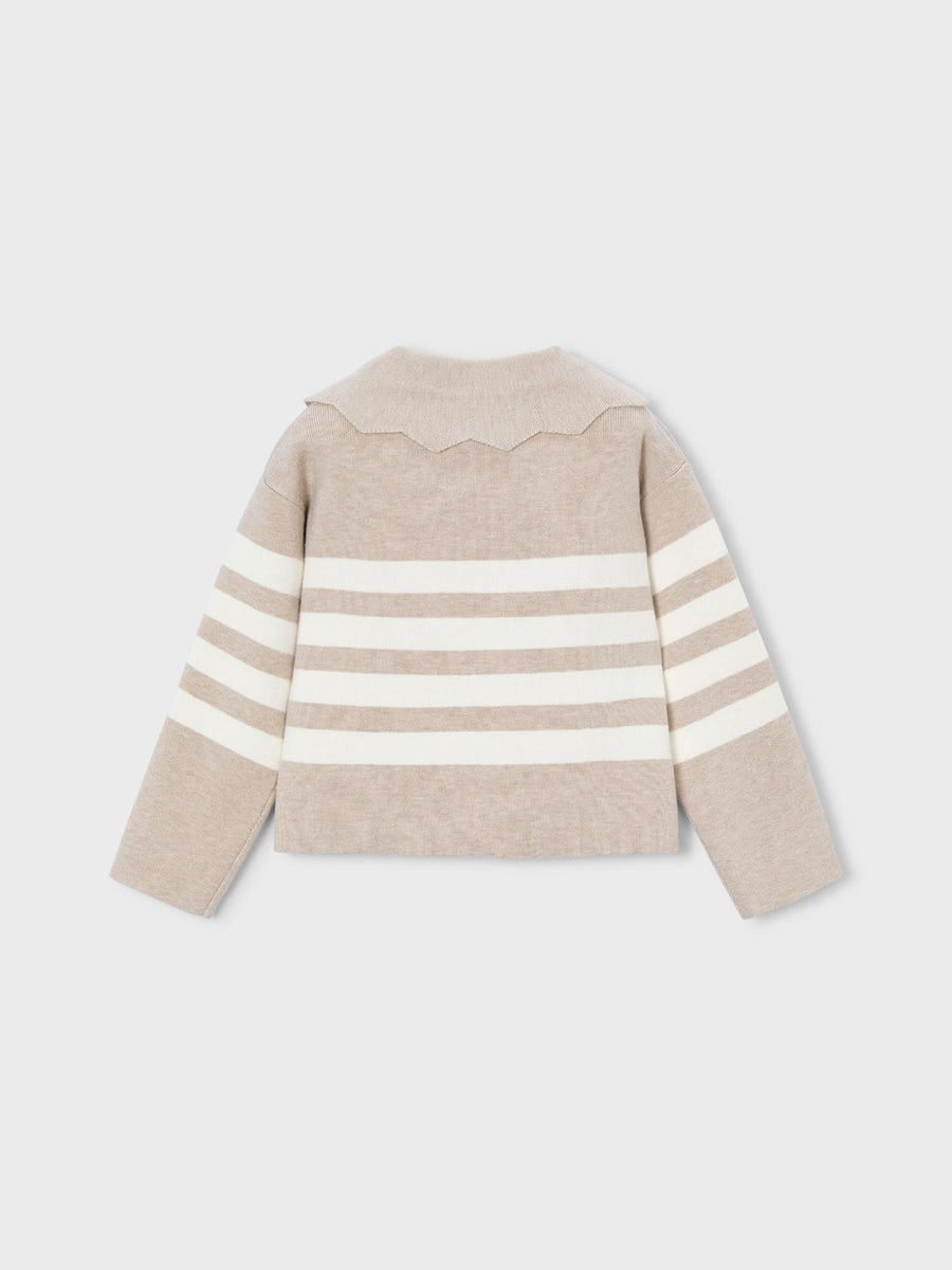Jersey riscas gola Toffe vig (Castanho)  para Menina - Mayoral