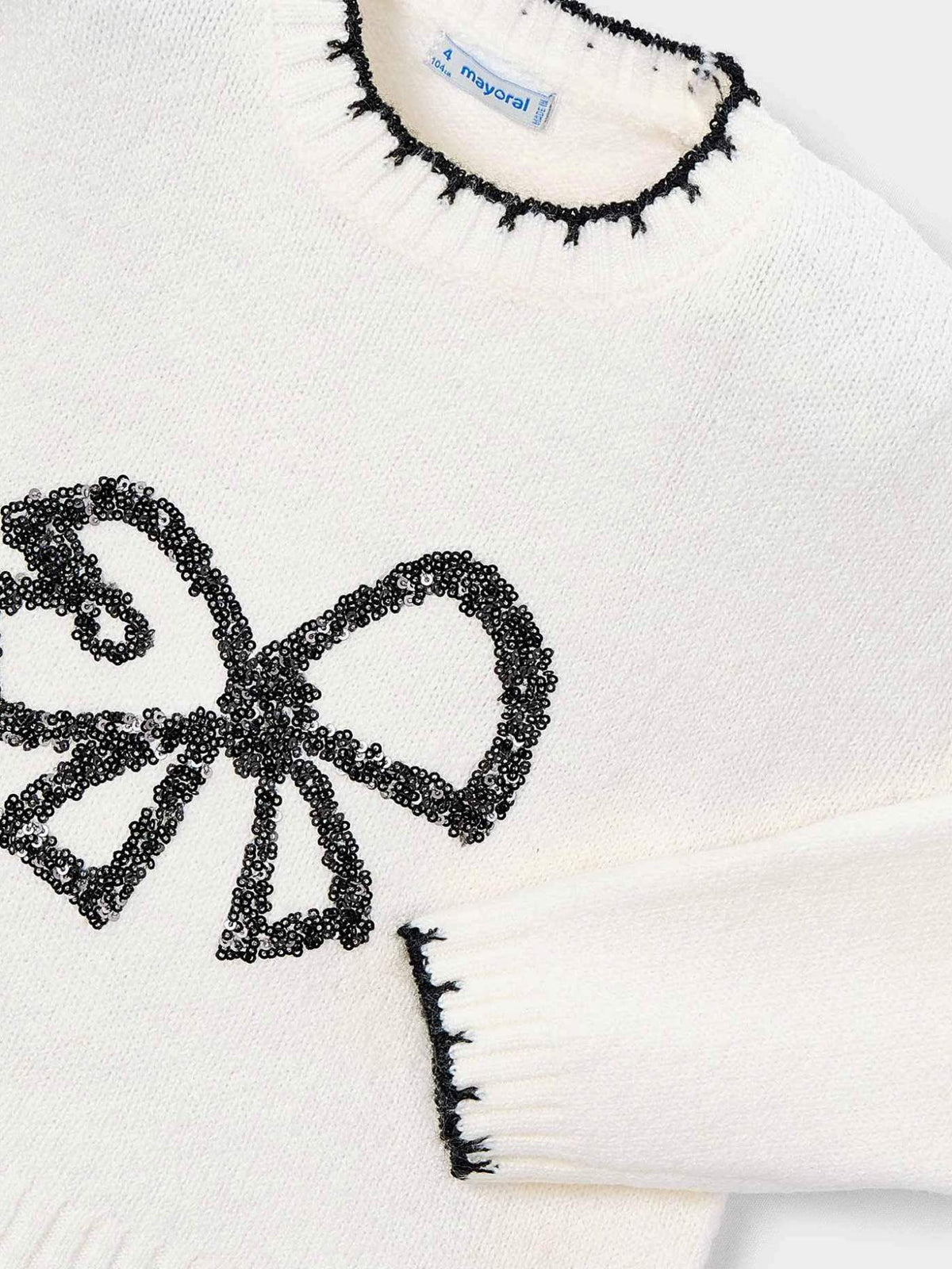Jersey bordado lantejoulas Macchiato (Creme / Pérola)  para Menina - Mayoral