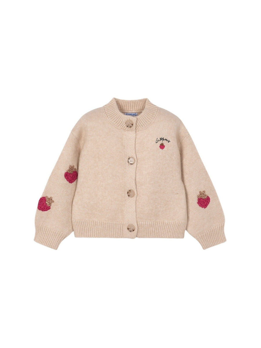 Casaco tricot fantasia Sesam-Verm (Vermelho Escuro)  para Menina - Mayoral